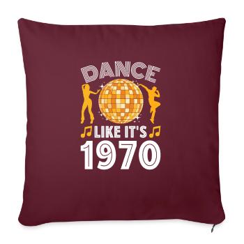 Retro Vintage Groovy Party Disco Ball Club Lifes - Sofakissenbezug 45 x 45 cm - Burgunderrot - Vorne