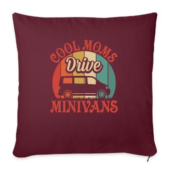 Minivan Moms Mode de vie Maman conduit Minivan Mamas - Housse de coussin décorative 45 x 45 cm - bordeaux - Devant