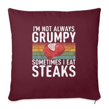 Steak Lover Steak Gift - Sofa pillowcase 17,3'' x 17,3'' (45 x 45 cm) - burgundy - Front