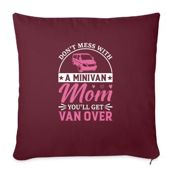 Super Maman Minivan Moms conduit Minivan Lifestyle - Housse de coussin décorative 45 x 45 cm - bordeaux - Devant
