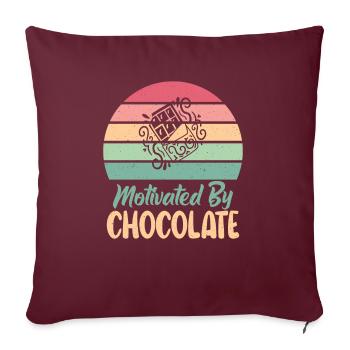 Cadeaux pour amateurs de chocolat - Housse de coussin décorative 45 x 45 cm - bordeaux - Devant