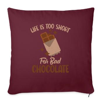 Cadeaux pour amateurs de chocolat - Housse de coussin décorative 45 x 45 cm - bordeaux - Devant