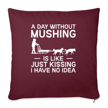 Alaska Mushing Dog Mushers Huskies - Housse de coussin décorative 45 x 45 cm - bordeaux - Devant