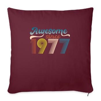 Vintage 1977 Retro Bitrthday Edition Limitée - Housse de coussin décorative 45 x 45 cm - bordeaux - Devant