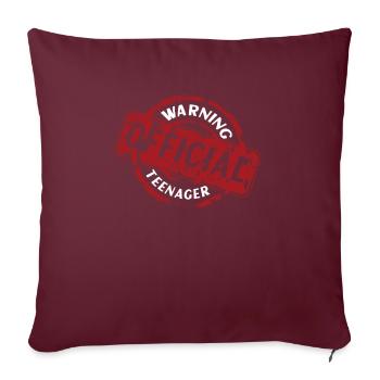 Une écriture cool qui avertit les adolescents officiels - Housse de coussin décorative 45 x 45 cm - bordeaux - Devant