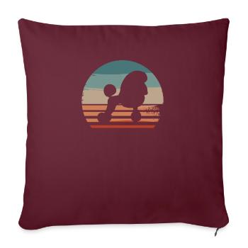 Caniche rétro vintage Caniches Amoureux des chiens - Housse de coussin décorative 45 x 45 cm - bordeaux - Devant