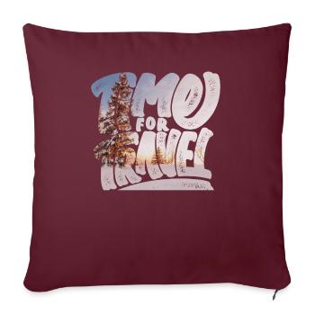 Temps de voyage - Housse de coussin décorative 45 x 45 cm - bordeaux - Devant