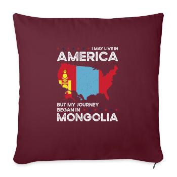 Geboren in der Mongolei Mongolei Amerikaner USA - Sofakissenbezug 45 x 45 cm - Burgunderrot - Vorne