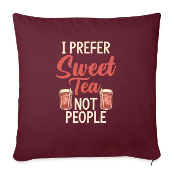 Cadeaux pour amateurs de thé sucré - Housse de coussin décorative 45 x 45 cm - bordeaux - Devant