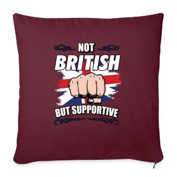 Pas britannique mais soutien Voyageur Anglais - Housse de coussin décorative 45 x 45 cm - bordeaux - Devant