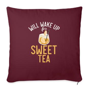 Cadeaux pour amateurs de thé sucré - Housse de coussin décorative 45 x 45 cm - bordeaux - Devant