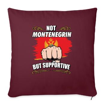 Pas monténégrin mais touriste de voyage de soutien - Housse de coussin décorative 45 x 45 cm - bordeaux - Devant
