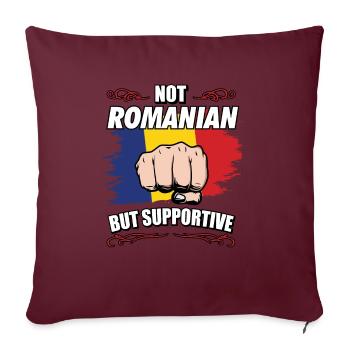 Pas roumain mais touristique de voyage de soutien - Housse de coussin décorative 45 x 45 cm - bordeaux - Devant