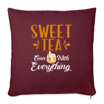 Cadeaux pour amateurs de thé sucré - Housse de coussin décorative 45 x 45 cm - bordeaux - Devant