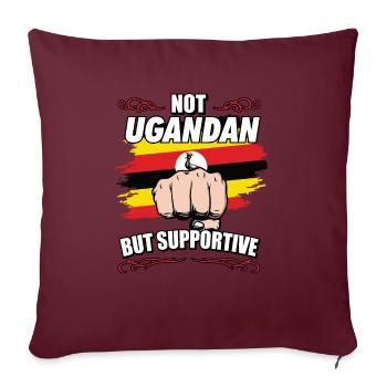 Pas ougandais mais touristique de voyage de soutien Ougandais - Housse de coussin décorative 45 x 45 cm - bordeaux - Devant