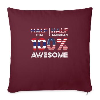 Né Thaïlande Thaïlande États-Unis - Housse de coussin décorative 45 x 45 cm - bordeaux - Devant