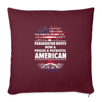Né au Paraguay Paraguay Américains USA - Housse de coussin décorative 45 x 45 cm - bordeaux - Devant