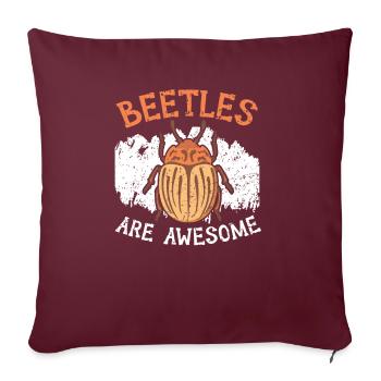 Les coléoptères sont impressionnants Entomologie des insectes chasseur d’insectes - Housse de coussin décorative 45 x 45 cm - bordeaux - Devant
