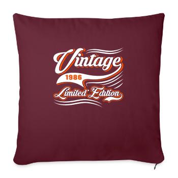 Edition Limitée Millésime 1986 - Housse de coussin décorative 45 x 45 cm - bordeaux - Devant