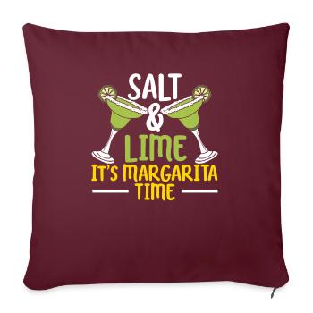 Sel et citron vert C’est Margarita Time Cocktail d’alcool - Housse de coussin décorative 45 x 45 cm - bordeaux - Devant