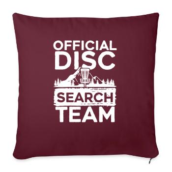 Équipe officielle de recherche de disques Disc Golf Course Frisbee - Housse de coussin décorative 45 x 45 cm - bordeaux - Devant
