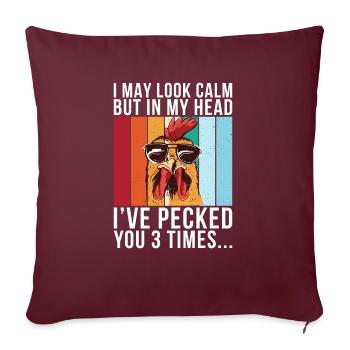 Cadeaux de poulet Propriétaire de poulet - Housse de coussin décorative 45 x 45 cm - bordeaux - Devant