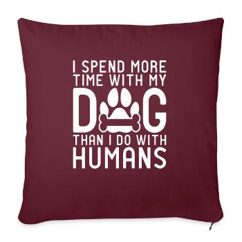 Dog Owner Gift Dog Lover - Sofa pillowcase 17,3'' x 17,3'' (45 x 45 cm) - burgundy - Front