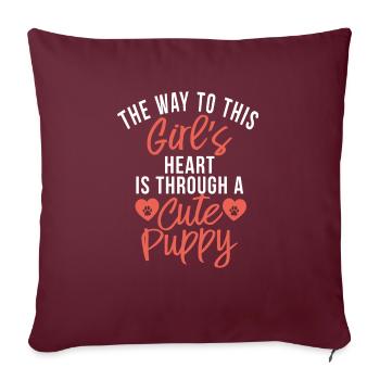 Dog Owner Gift Dog Lover - Sofa pillowcase 17,3'' x 17,3'' (45 x 45 cm) - burgundy - Front