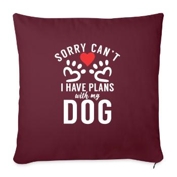Dog Owner Gift Dog Lover - Sofa pillowcase 17,3'' x 17,3'' (45 x 45 cm) - burgundy - Front