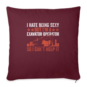 Baggerfahrer Schwermaschinenführer Bagger - Housse de coussin décorative 45 x 45 cm - bordeaux - Devant