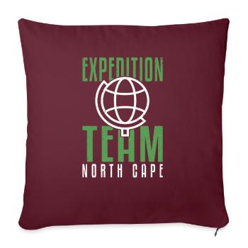 Nordkap/ North Cape team Rundreise design - Sofakissenbezug 45 x 45 cm - Burgunderrot - Vorne