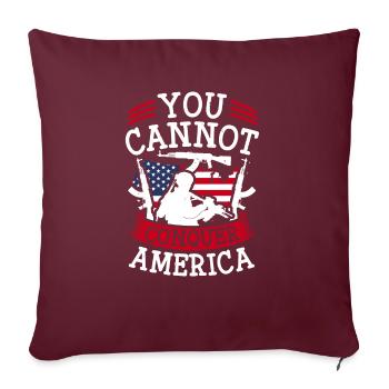MAN KANN AMERIKA NICHT EROBERN - Sofakissenbezug 45 x 45 cm - Burgunderrot - Vorne