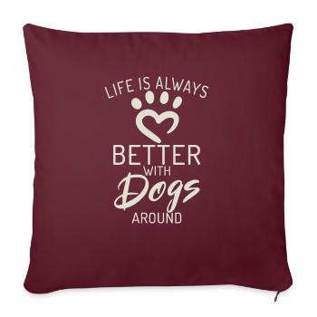 Dog Owner Gift Dog Lover - Sofa pillowcase 17,3'' x 17,3'' (45 x 45 cm) - burgundy - Front