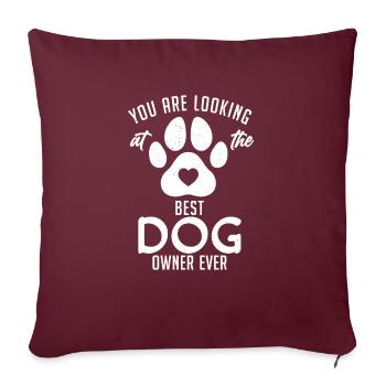 Dog Owner Gift Dog Lover - Sofa pillowcase 17,3'' x 17,3'' (45 x 45 cm) - burgundy - Front