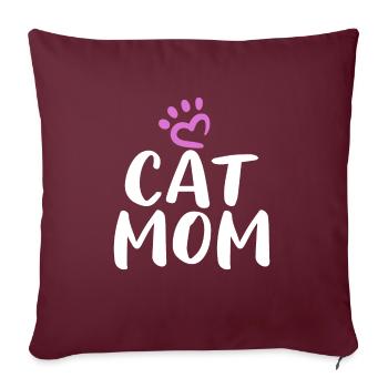 Gift Cat Owner Cat Gift - Sofa pillowcase 17,3'' x 17,3'' (45 x 45 cm) - burgundy - Front