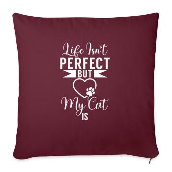 Gift Cat Owner Cat Gift - Sofa pillowcase 17,3'' x 17,3'' (45 x 45 cm) - burgundy - Front