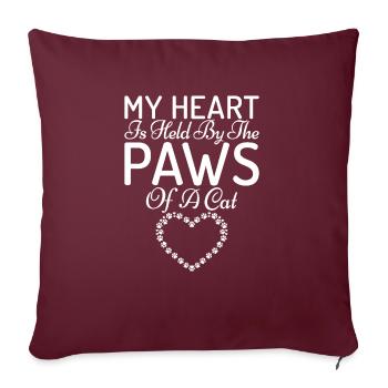 Gift Cat Owner Cat Gift - Sofa pillowcase 17,3'' x 17,3'' (45 x 45 cm) - burgundy - Front