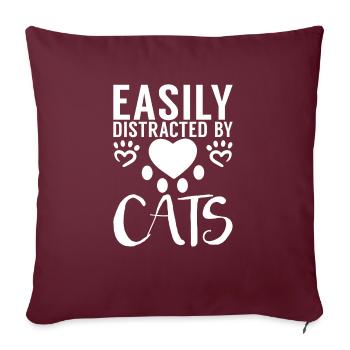 Gift Cat Owner Cat Gift - Sofa pillowcase 17,3'' x 17,3'' (45 x 45 cm) - burgundy - Front