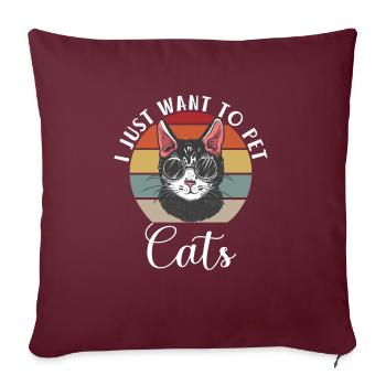 Gift Cat Owner Cat Gift - Sofa pillowcase 17,3'' x 17,3'' (45 x 45 cm) - burgundy - Front