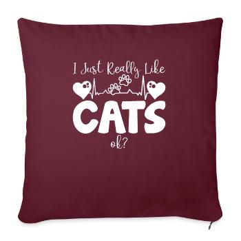 Gift Cat Owner Cat Gift - Sofa pillowcase 17,3'' x 17,3'' (45 x 45 cm) - burgundy - Front
