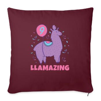 Cadeau Lama Lama Cadeau Amoureux - Housse de coussin décorative 45 x 45 cm - bordeaux - Devant