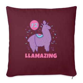 Llama Gift Llama Lover Gift - Sofa pillowcase 17,3'' x 17,3'' (45 x 45 cm) - burgundy - Front