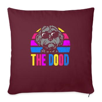 Le Dood Doodle Labradoodle Goldendoodle - Housse de coussin décorative 45 x 45 cm - bordeaux - Devant