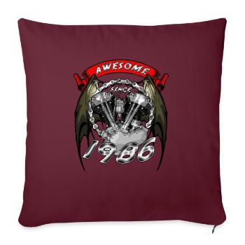 Génial depuis 1986, anniversaire du motard - Housse de coussin décorative 45 x 45 cm - bordeaux - Devant