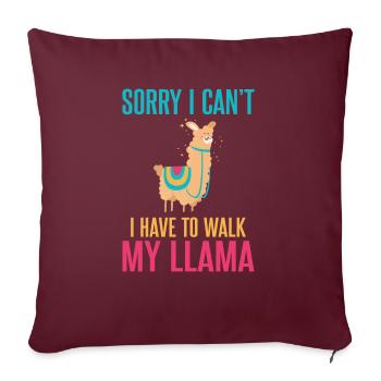 Cadeau Lama Lama Cadeau Amoureux - Housse de coussin décorative 45 x 45 cm - bordeaux - Devant