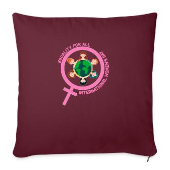 L’Équaité pour tous - Journée internationale de la femme - Housse de coussin décorative 45 x 45 cm - bordeaux - Devant