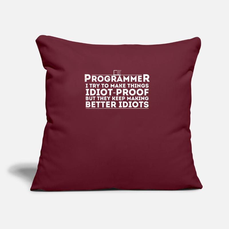 Drôle Programmeur Humour Codeur Informatique Programmation Housse de coussin décorative 45 x 45 cm