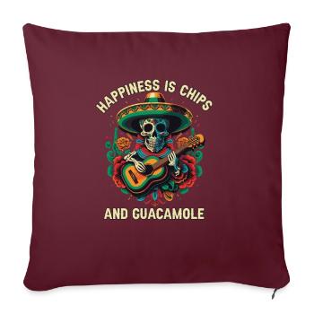 Le bonheur, c’est les frites et l’amateur de guacamole Avocado Veg - Housse de coussin décorative 45 x 45 cm - bordeaux - Devant