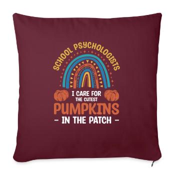 Psychologues scolaires Je me soucie des plus mignons - Housse de coussin décorative 45 x 45 cm - bordeaux - Devant