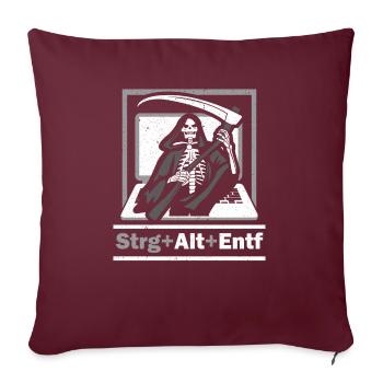 Ctrl Alt Del Humour noir - Housse de coussin décorative 45 x 45 cm - bordeaux - Devant